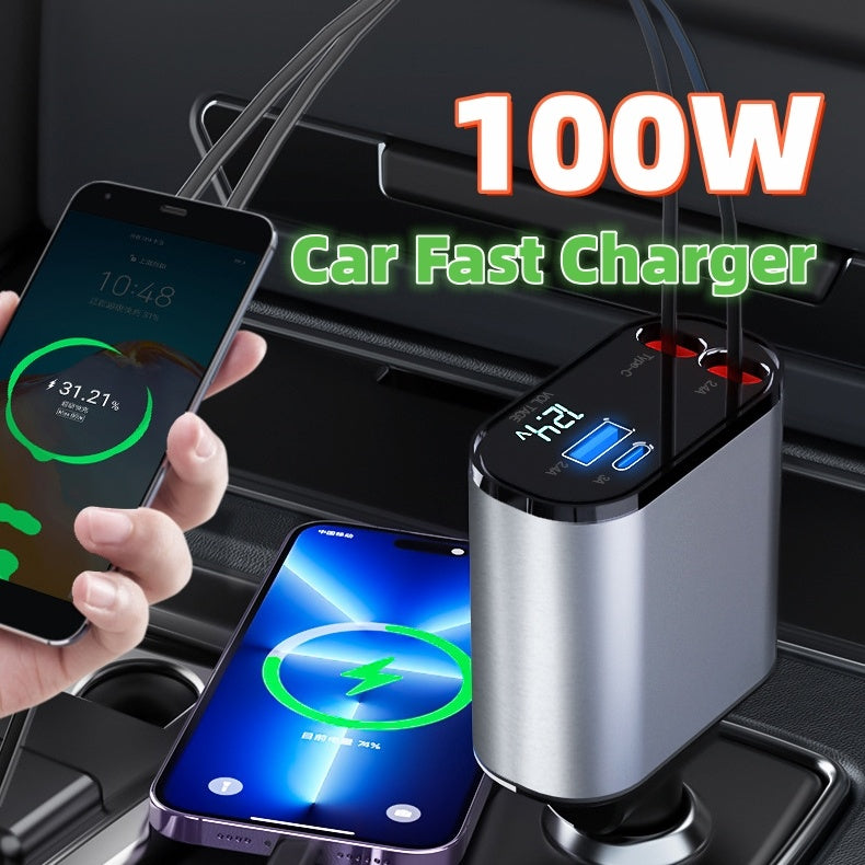 4-in-1 Retractable Car Charger Pro™